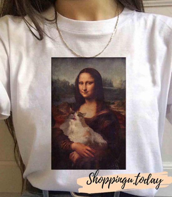 Monalisa Cat Art T-Shirt