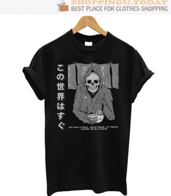 Skeleton Eating Ramen Top Trending T-Shirt