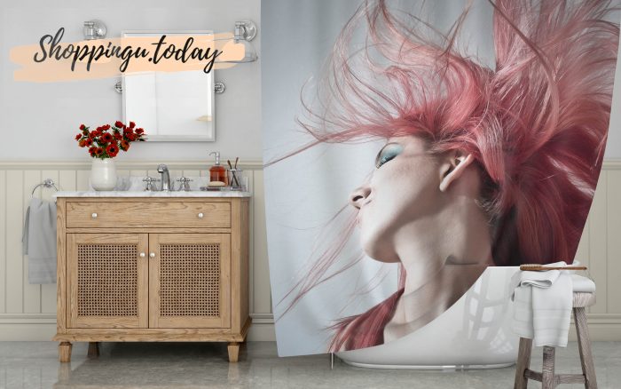 Beautiful Pink Hair Shower Curtain