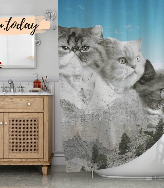 Cat Mountains Shower Curtain