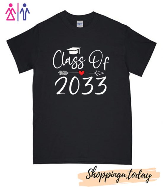 Class Of 2033 Grow With Me School Graduation T Shirt