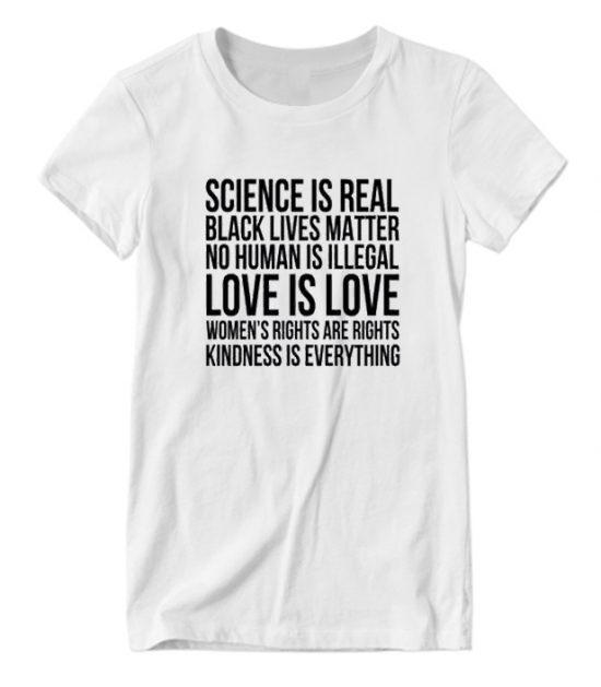 In this house we believe Science is Real Black Lives Matter Ally Raised Fist Cool T-Shirt