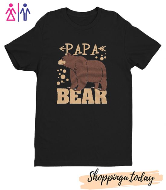 Papa Bear Daddy Bear Funny Family Bear T-Shirt