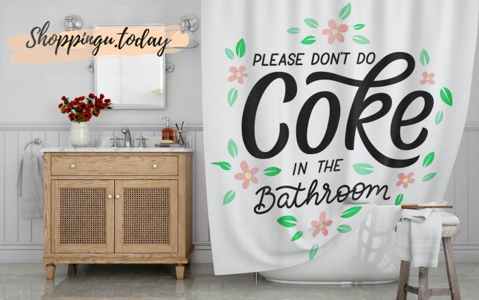 Please Don't do coke in the bathroom funny shower curtain