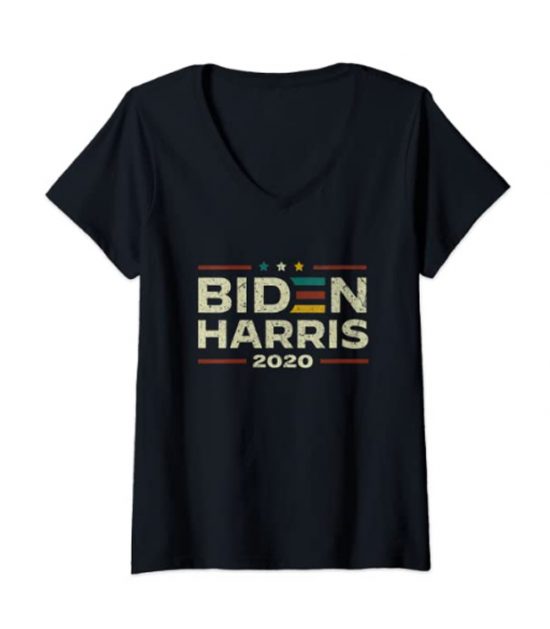 Womens Biden Harris 2020 - Retro Vintage Joe Biden Kamala Harris V-Neck T-Shirt