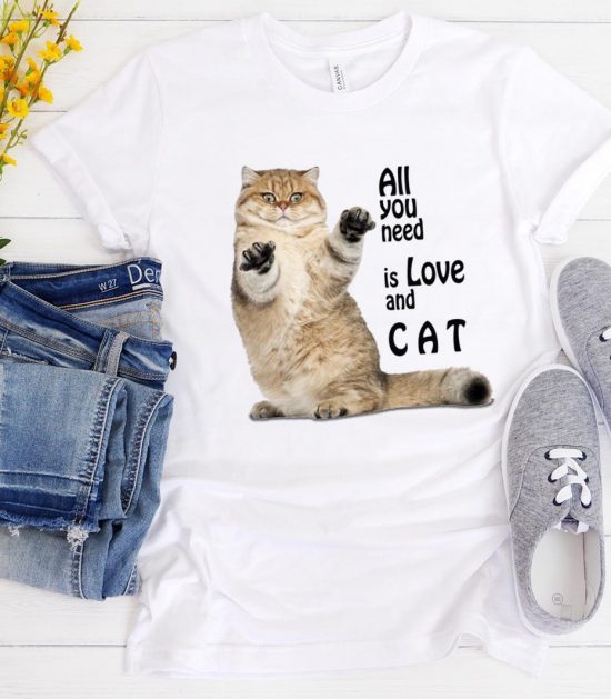 All you need is love and cat Funny Trending t-shirt