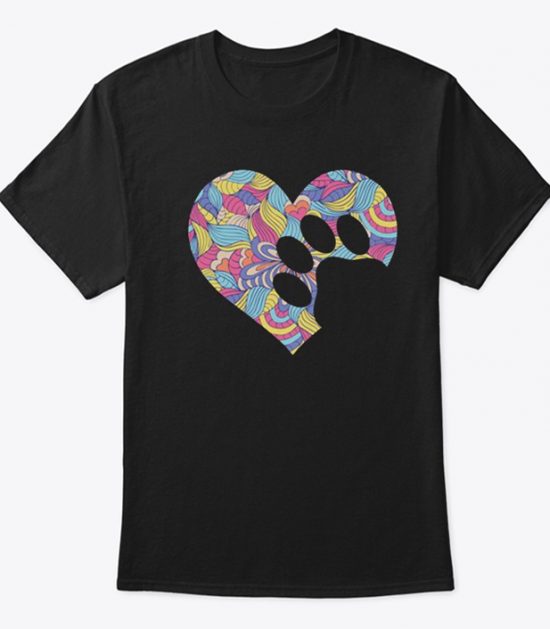 Colorful Paw Heart T Shirt