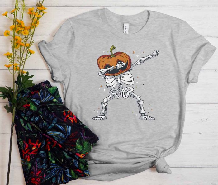 Dabbing Pumpkin Halloween Cool Trending T-Shirt