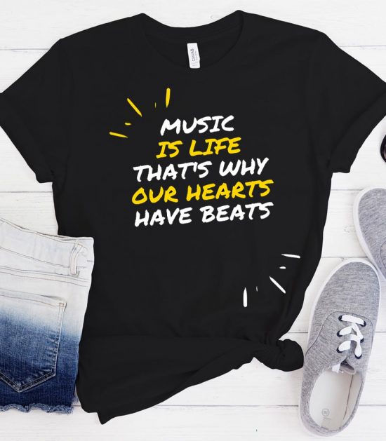 Music Is Life Cool Unisex Graphic Funny Trending T-Shirt