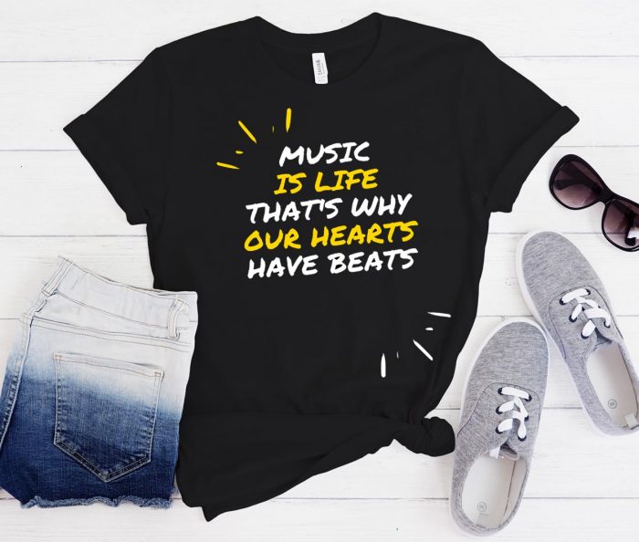 Music Is Life Cool Unisex Graphic Funny Trending T-Shirt