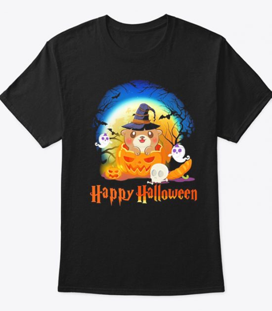 Otter Pumpkin Ghost Happy Halloween T Shirt