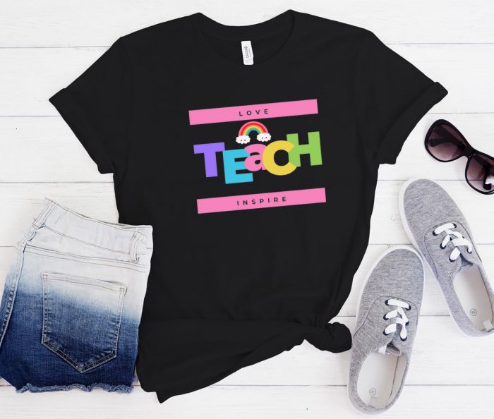 Teach love inspire Cool Graphic Funny Trending T-Shirt