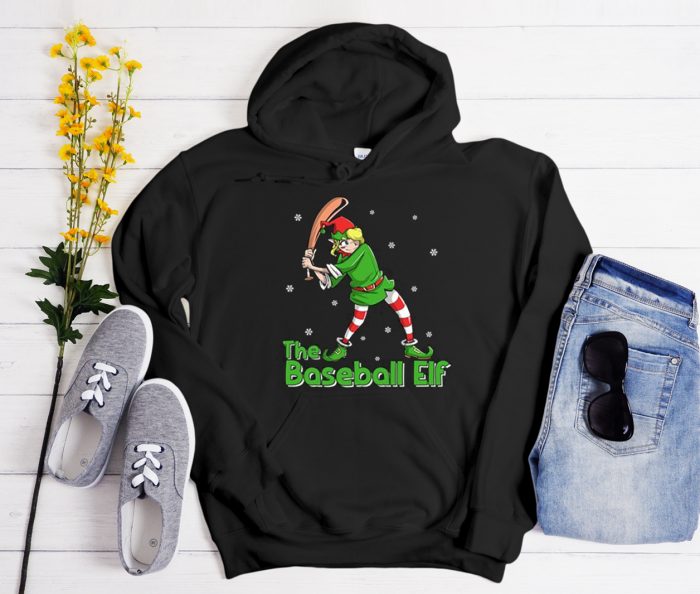 Baseball Elf Chistmas Cool Trending Hoodie