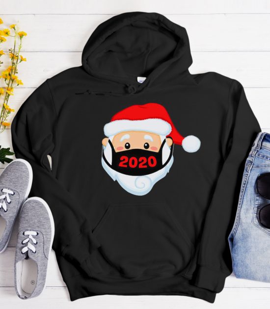 Christmas Santa Face Mask Cool Trending Hoodie