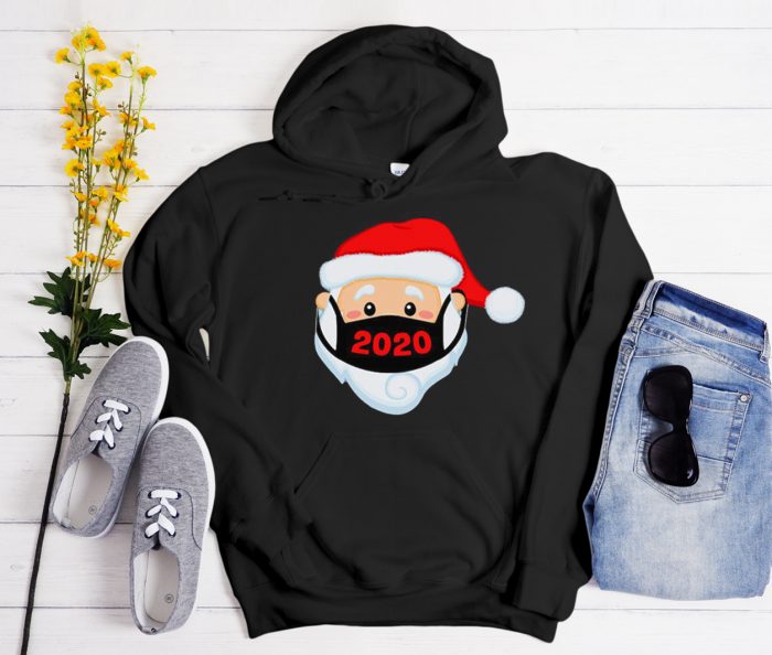 Christmas Santa Face Mask Cool Trending Hoodie