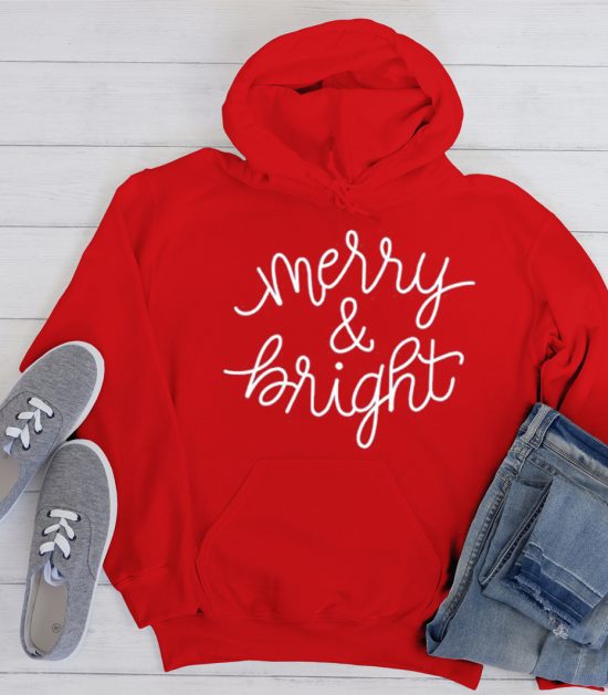 Merry and Bright - Christmas Cool Trending Hoodie