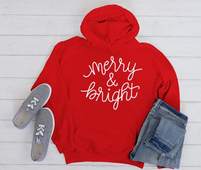 Merry and Bright - Christmas Cool Trending Hoodie