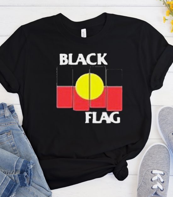 Black Flag X Aboriginal Flag Cool Trending T Shirt