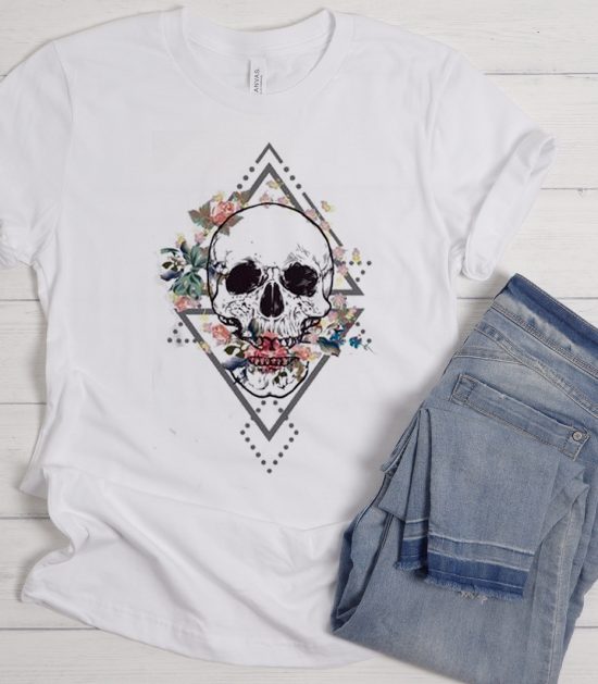 Boho Human Skull Cool Trending graphic T Shirt