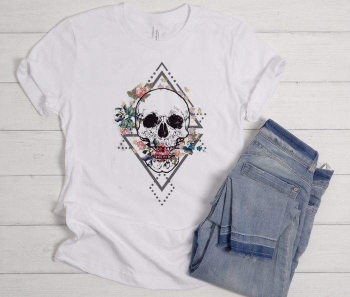 Boho Human Skull Cool Trending graphic T Shirt