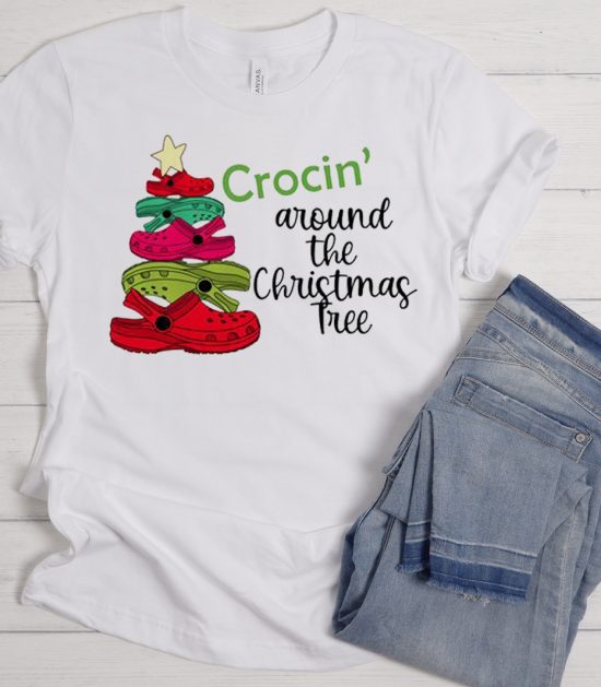 Crocin' Around the Christmas Tree Cool Trending graphic T Shirt