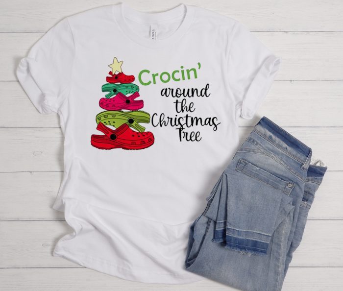 Crocin' Around the Christmas Tree Cool Trending graphic T Shirt