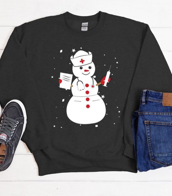 Cute Snowman Nurse Cool Trending graphic Sweatshirt