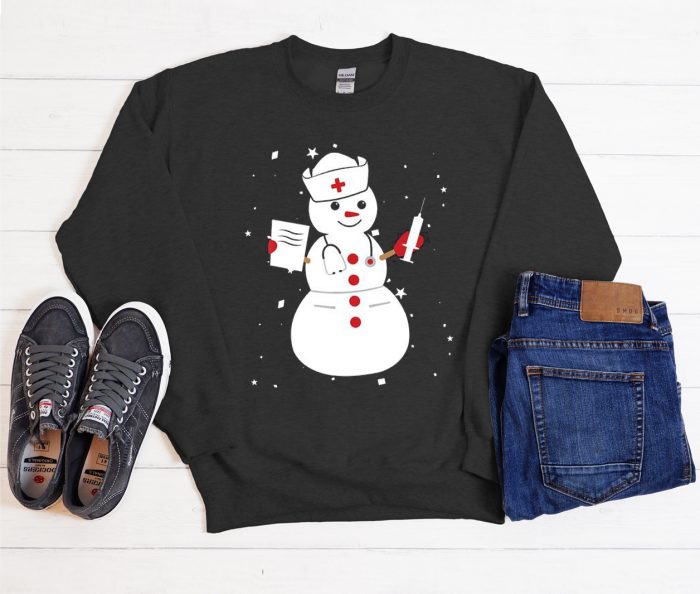 Cute Snowman Nurse Cool Trending graphic Sweatshirt