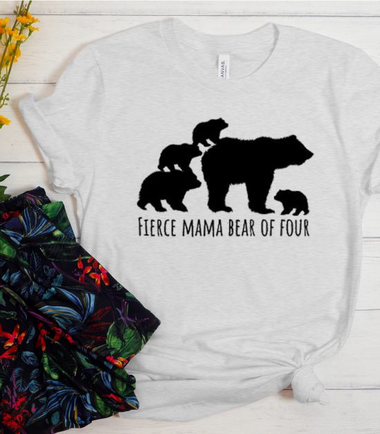 Fierce Mama Bear of Four Cool Trending T Shirt