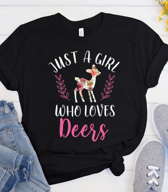 Just A Girl Who Loves Deers Cool Trending graphic T Shirt