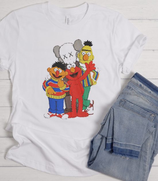 Kaws X Sesame Street Family Collab Cool Trending T Shirt