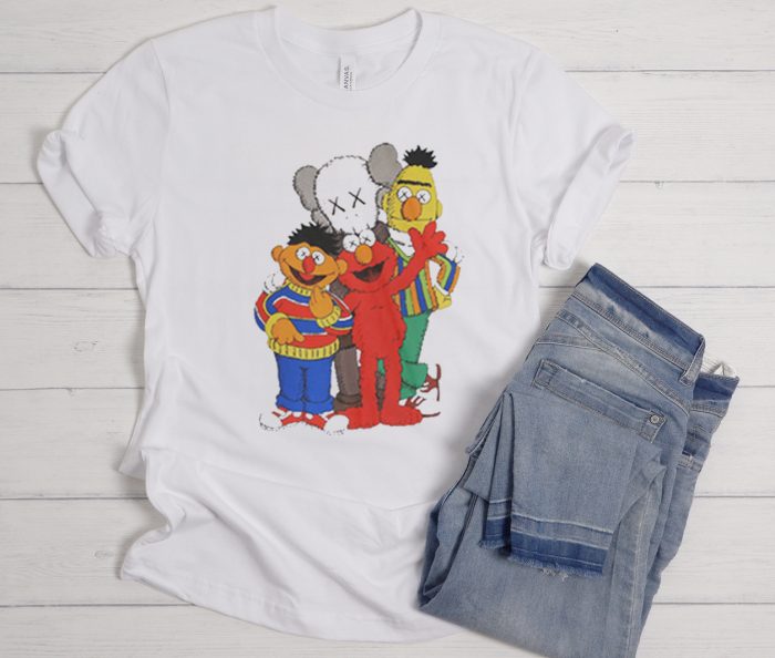 Kaws X Sesame Street Family Collab Cool Trending T Shirt