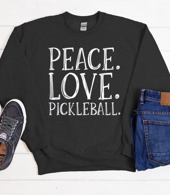 Peace Love Pickleball Cool Trending graphic Sweatshirt