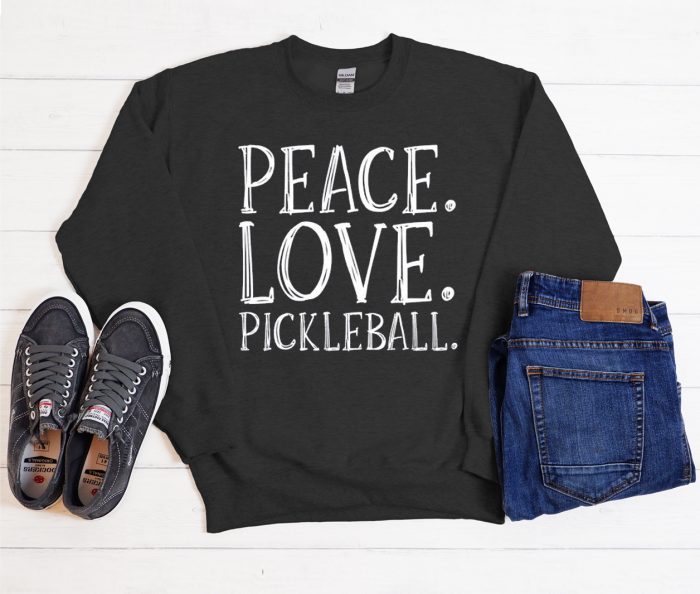 Peace Love Pickleball Cool Trending graphic Sweatshirt