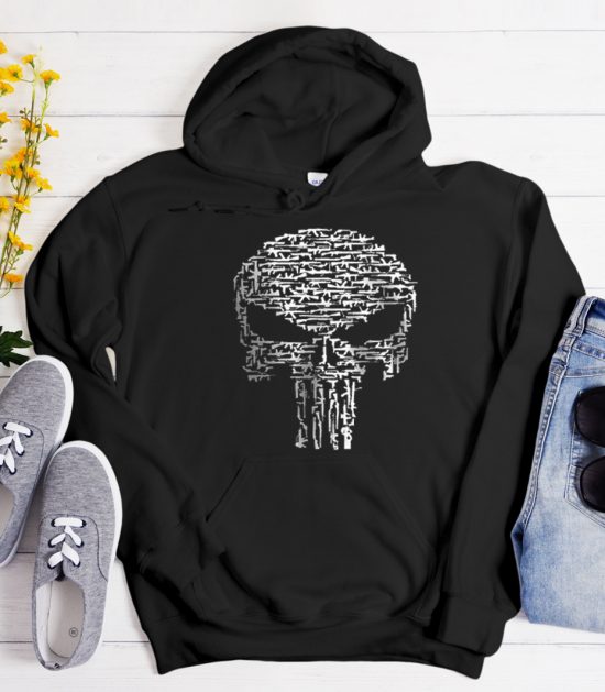 Punisher Gun Skull Cool Trending graphic Hoodie