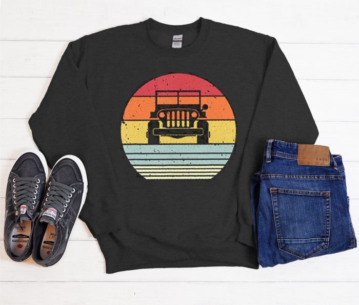 Retro Sunset Car Off Road Cool Trending graphic Sweatshirt