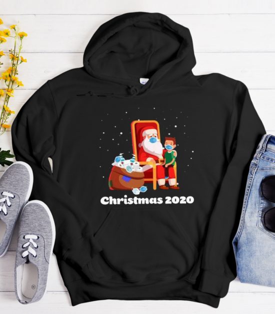 Santa With Face Mask And Toilet Paper Cool Trending Hoodie