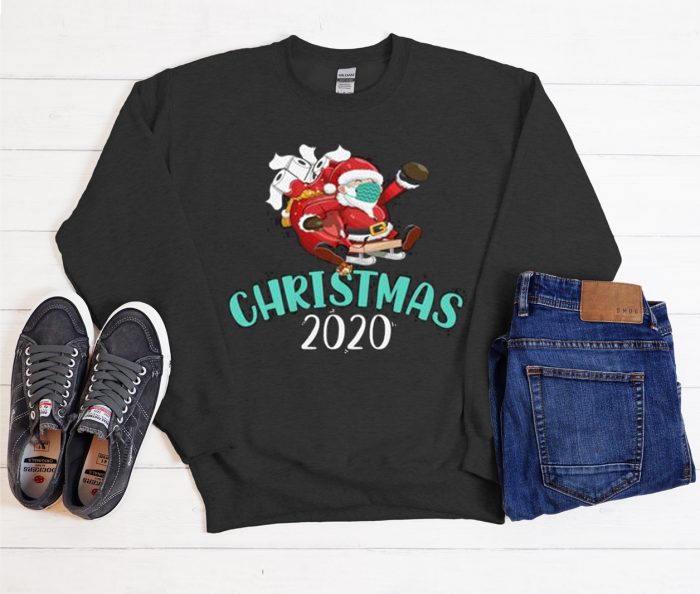 Santa With Face Mask And Toilet Paper Humor Cool Trending Sweatshirt