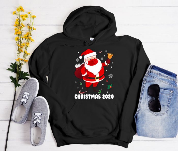 Santa with Face Mask and Toilet Paper 2020 Cool Trending Hoodie