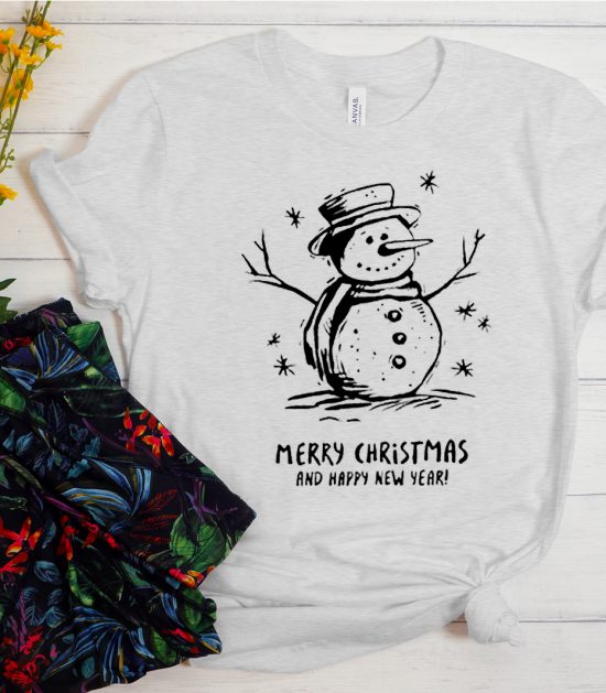Snowman Merry Christmas Cool Trending graphic T Shirt