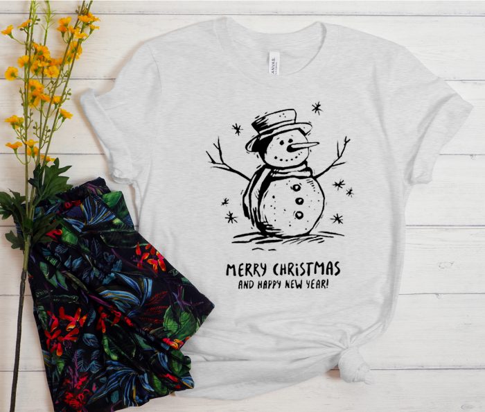 Snowman Merry Christmas Cool Trending graphic T Shirt