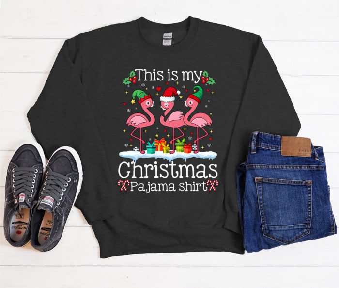 This Is My Christmas Pajama Funny Flamingo Cool Trending Sweatshirt