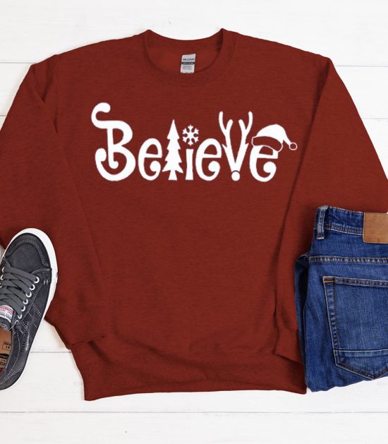 Believe Christmas Party Cool Trending graphic Sweatshirt