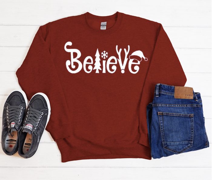 Believe Christmas Party Cool Trending graphic Sweatshirt