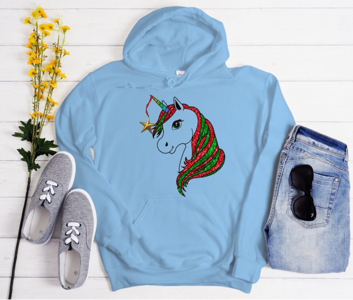 Christmas Unicorn graphic Hoodie