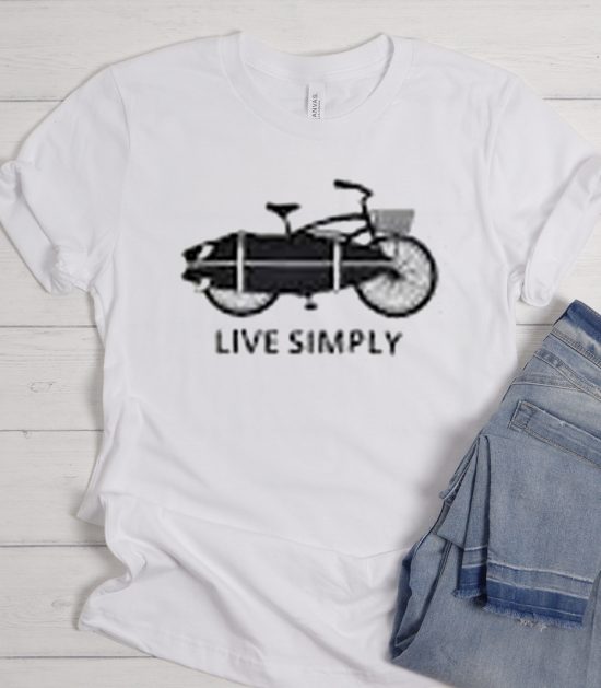 Live Simply T Shirt, Beach Cruiser and Surf Board Shirt, Bike Apparel, Beach Life Shirt, Ocean Cool Trending graphic T Shirt