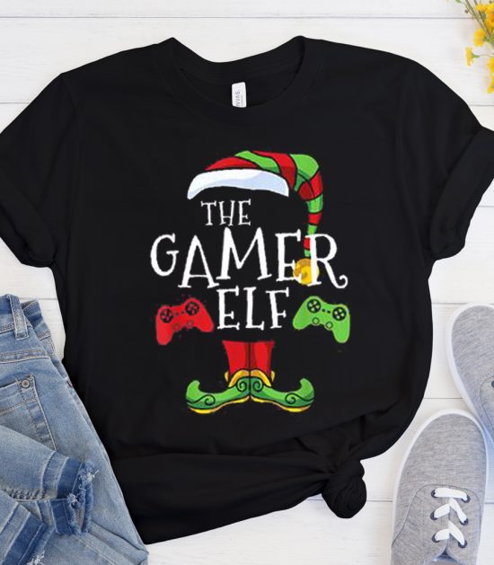 The Gamer Elf Christmas Cool Trending graphic T Shirt