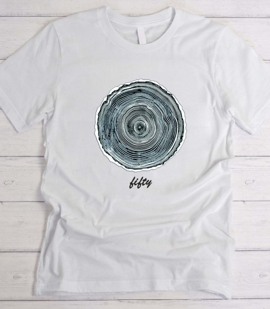 50 years birthday Gift Tree Rings Graphic T-Shirt