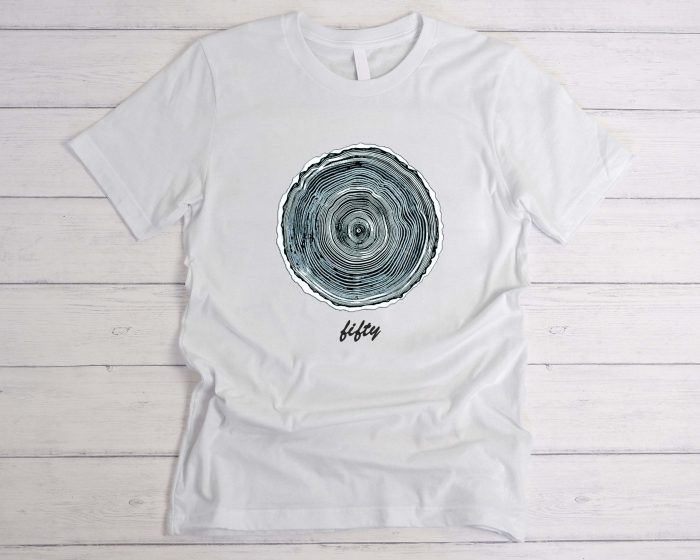 50 years birthday Gift Tree Rings Graphic T-Shirt