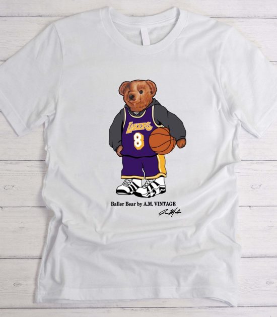 Baller Bear Lakers Graphic T-Shirt